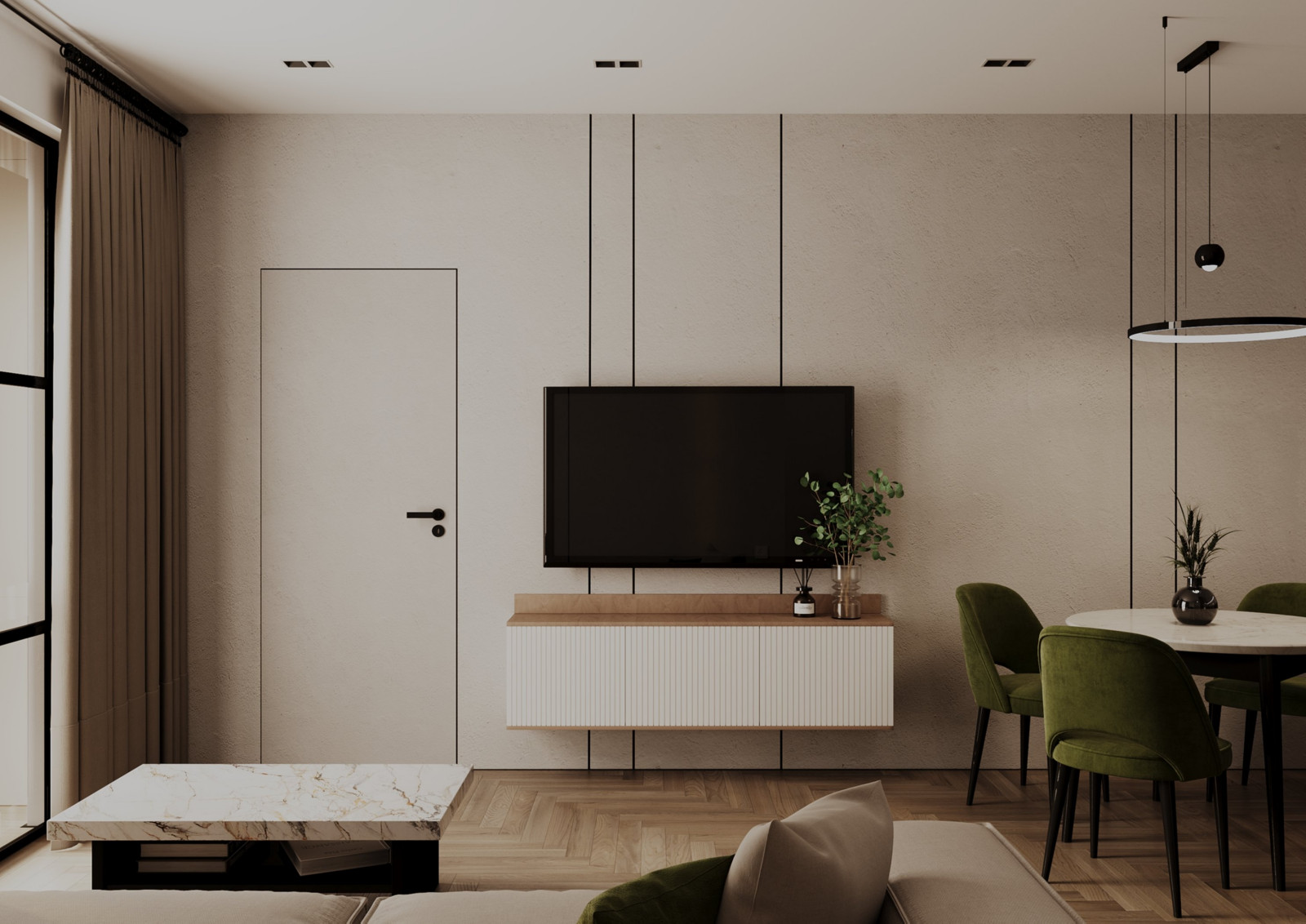 Квартира для семейной пары с ребенком в ЖК Полюса. 57,3 кв.м.