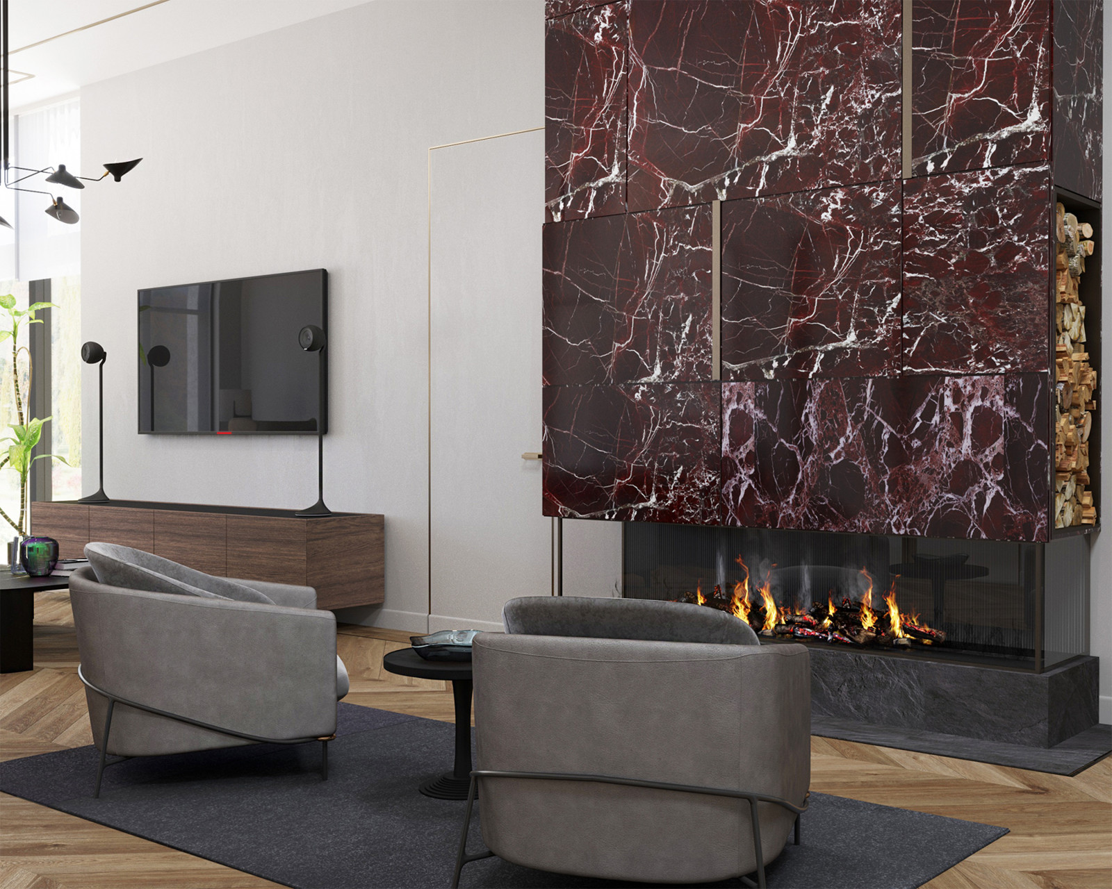 Гостиная в загородном доме во Владимирской области