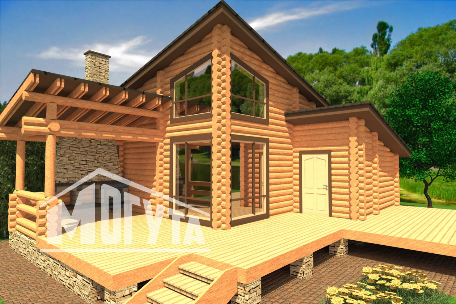 Обложка проекта: Дом-баня с комнатой отдыха Здравица-123