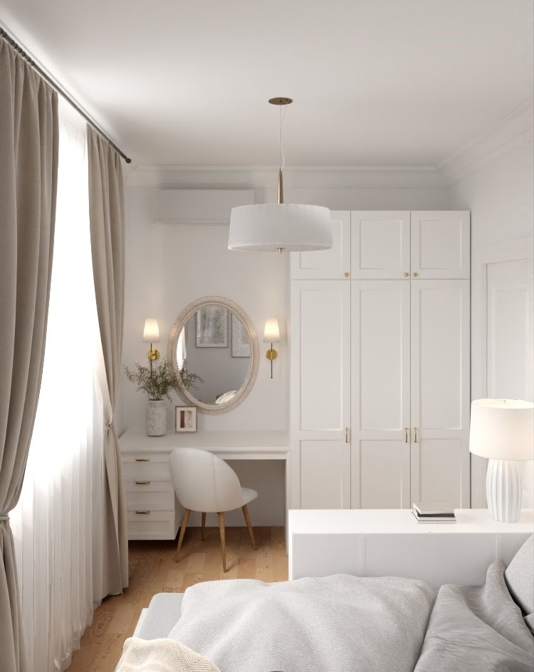 Частный дом в белом цвете