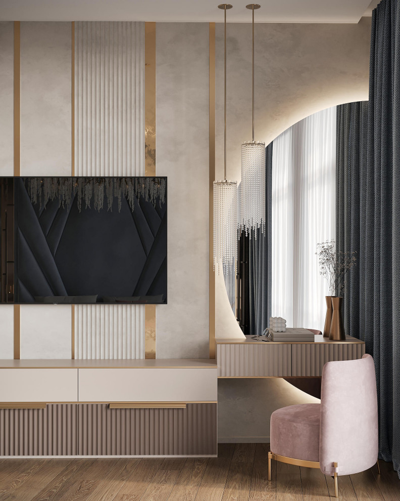 Роскошный дизайн квартиры в стиле современная классика в ЖК "Квартал Лахта парк"