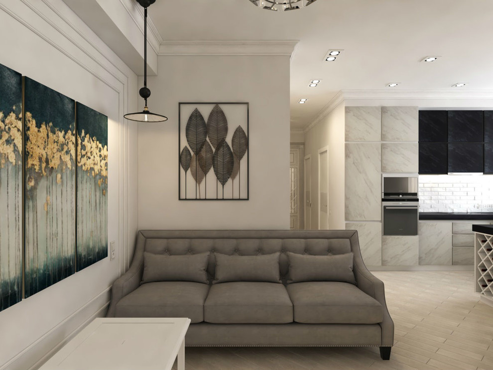 Объединенная кухня-гостиная