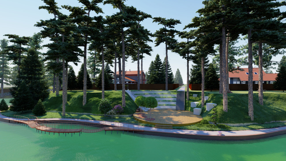 Концепция благоустройства берега коттеджного поселка