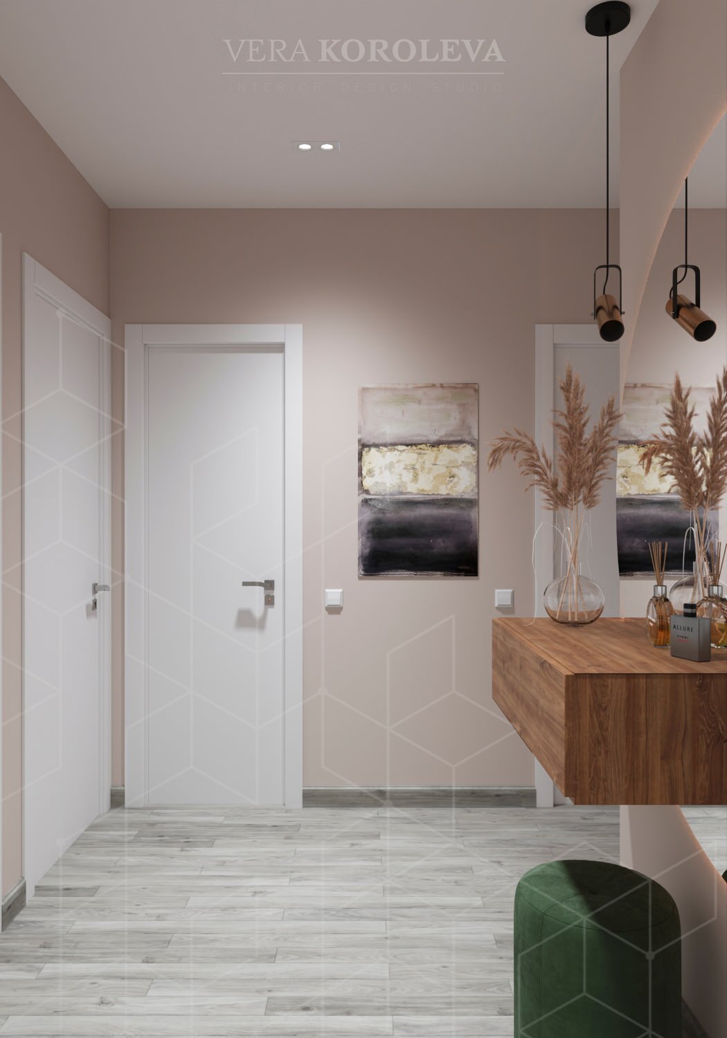 Дизайн-проект двухкомнатной  квартиры для семьи с детьми в ЖК "Модум"