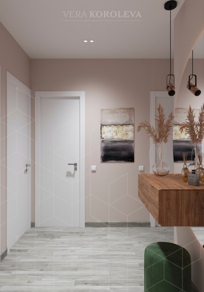 Дизайн-проект двухкомнатной квартиры для семьи с детьми в ЖК "Модум"