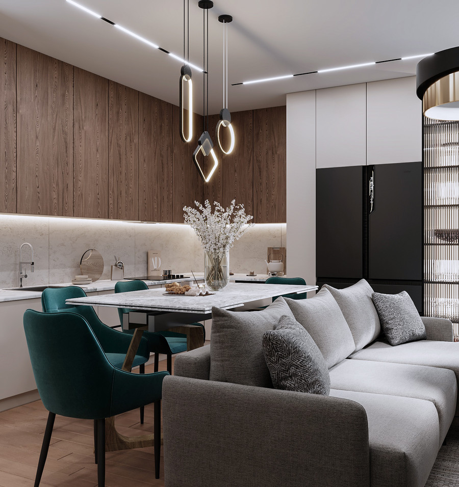 Дизайн-проект трехкомнатной квартиры в современном стиле