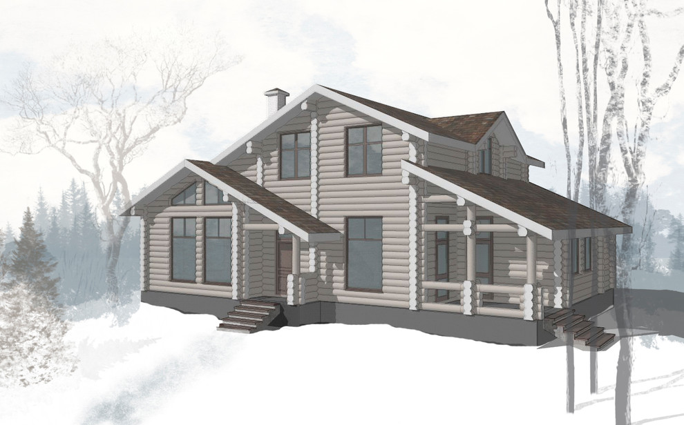 Обложка проекта: Дом из оциллиндрованного бревна