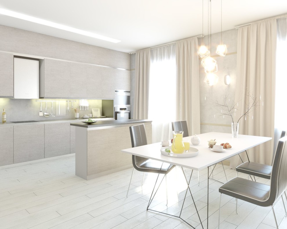 Проект гостиной в стиле NY chic в перламутровых тонах от команды Artmore, 2015