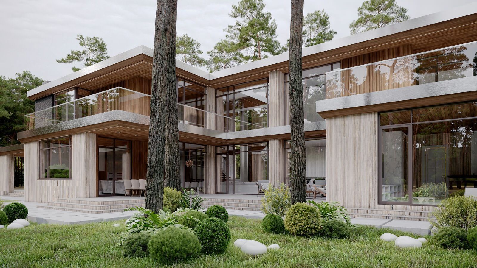 Проект с плоской кровлей 655 м2