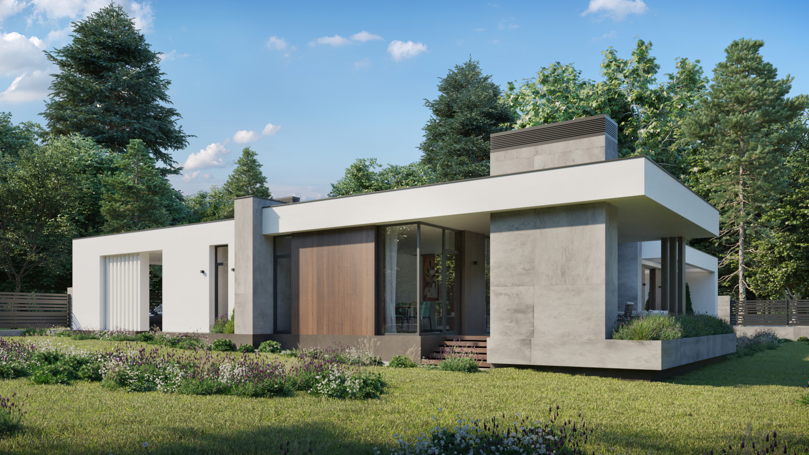 Проект индивидуального жилого дома и бани в КП "Цветочный"