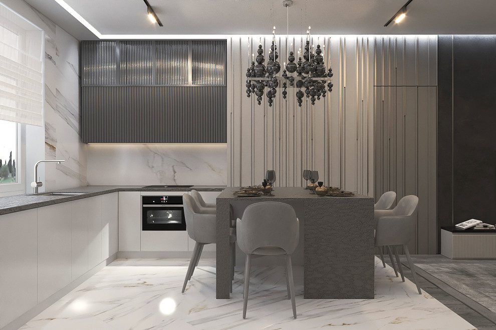 Дизайн интерьера "Гостинная с потайными комнатами в ЖК "Сердце столицы"