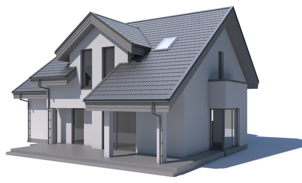 Обложка проекта: Индивидуальный жилой дом с мансардой, 190 м. кв.