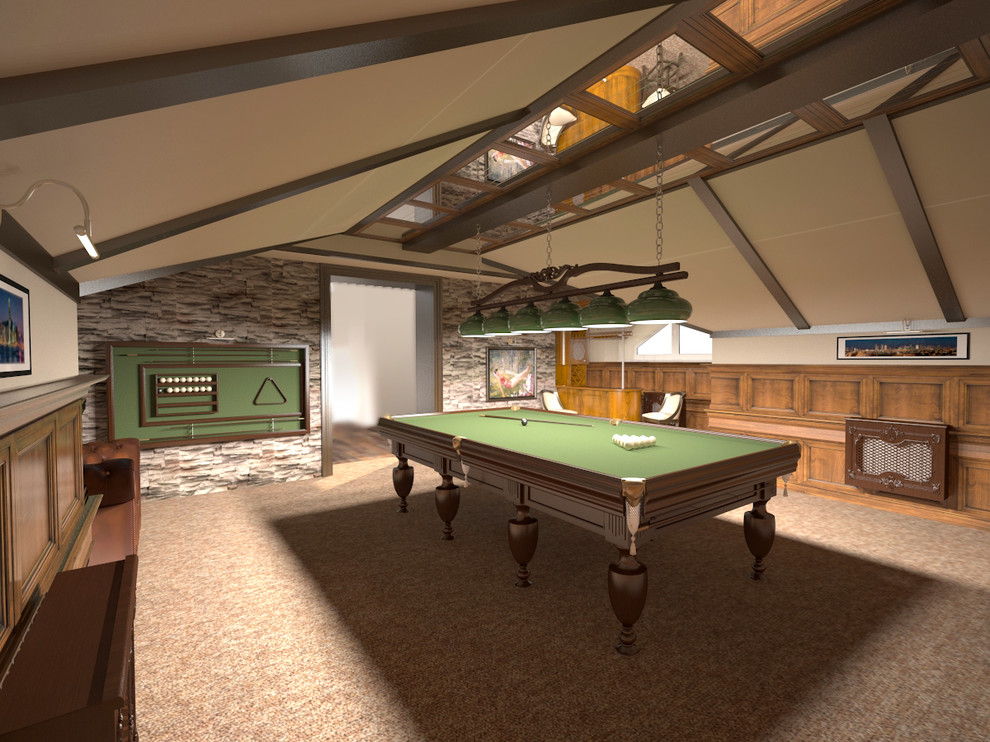 Дизайн бильярдной в частном доме