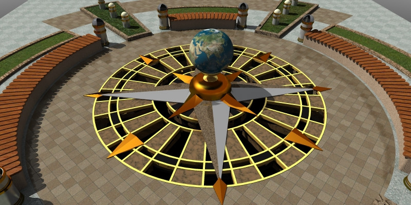 Эскиз -концепт фонтан "Роза ветров"