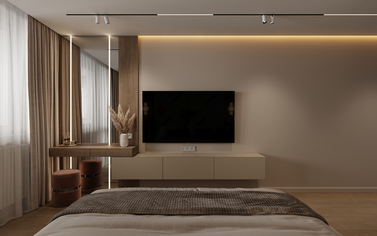 Сокол, 100кв.м. нежный интерьер в бежевых тонах