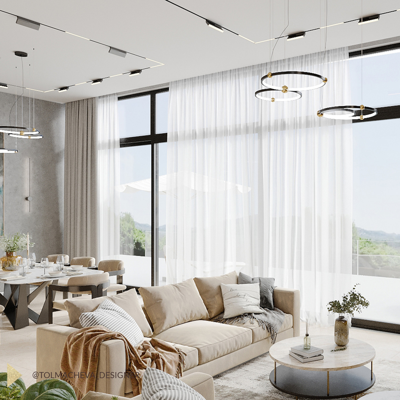 Обложка проекта: Дизайн интерьера гостиной в частном доме на  Мацесте