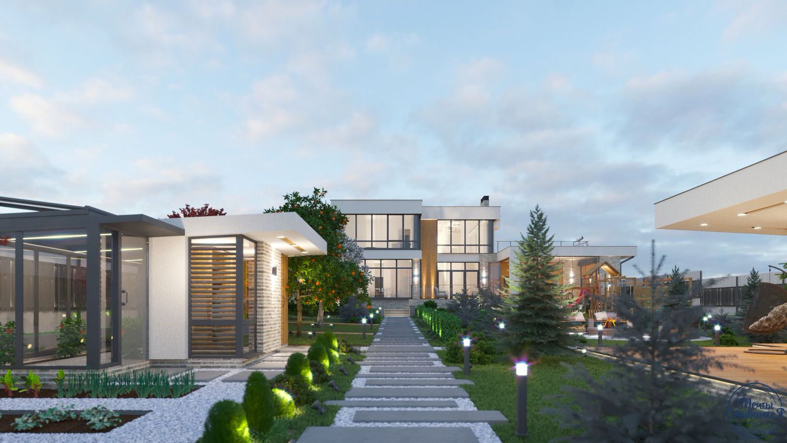 Проект двухэтажного индивидуального дома