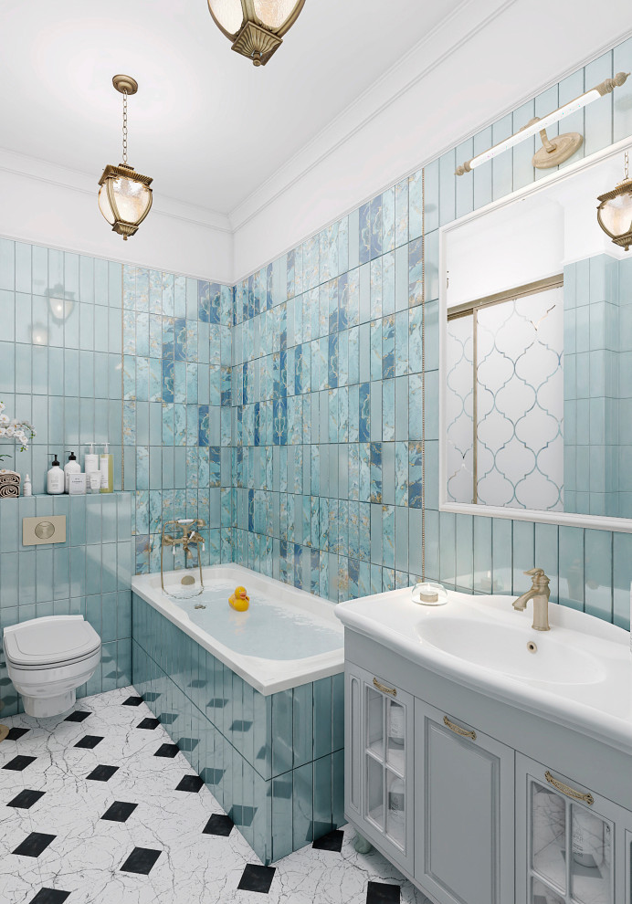 Утонченный проект с использованием разных стилей для семьи с двумя детьми