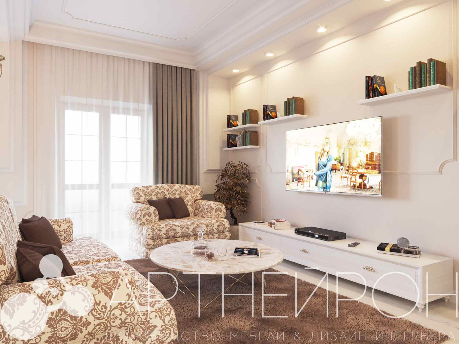 Дизайн гостиной + кухня