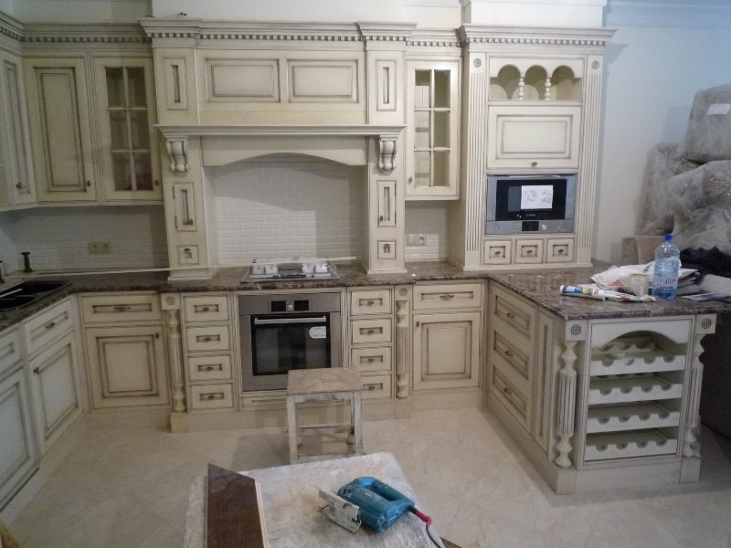 Кухня, МДФ, эмаль, патина, лак