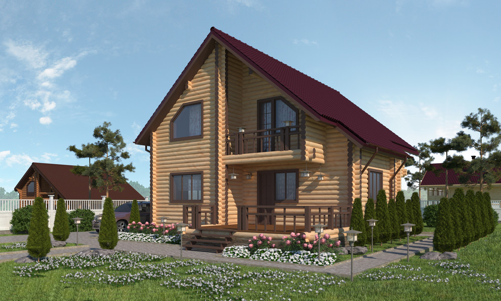 Дома из оцилиндрованного бруса экстерьер