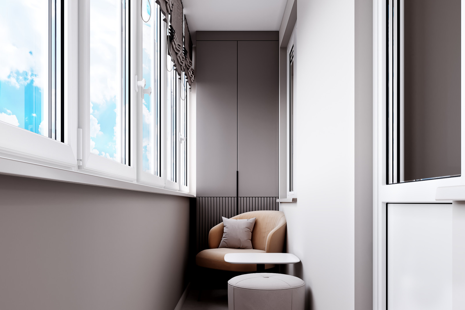 Светлый дизайн квартиры студии