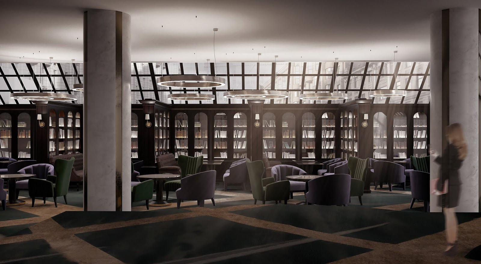 Visualizations of ground floor of Moscow Marriott Tverskaya Hotel