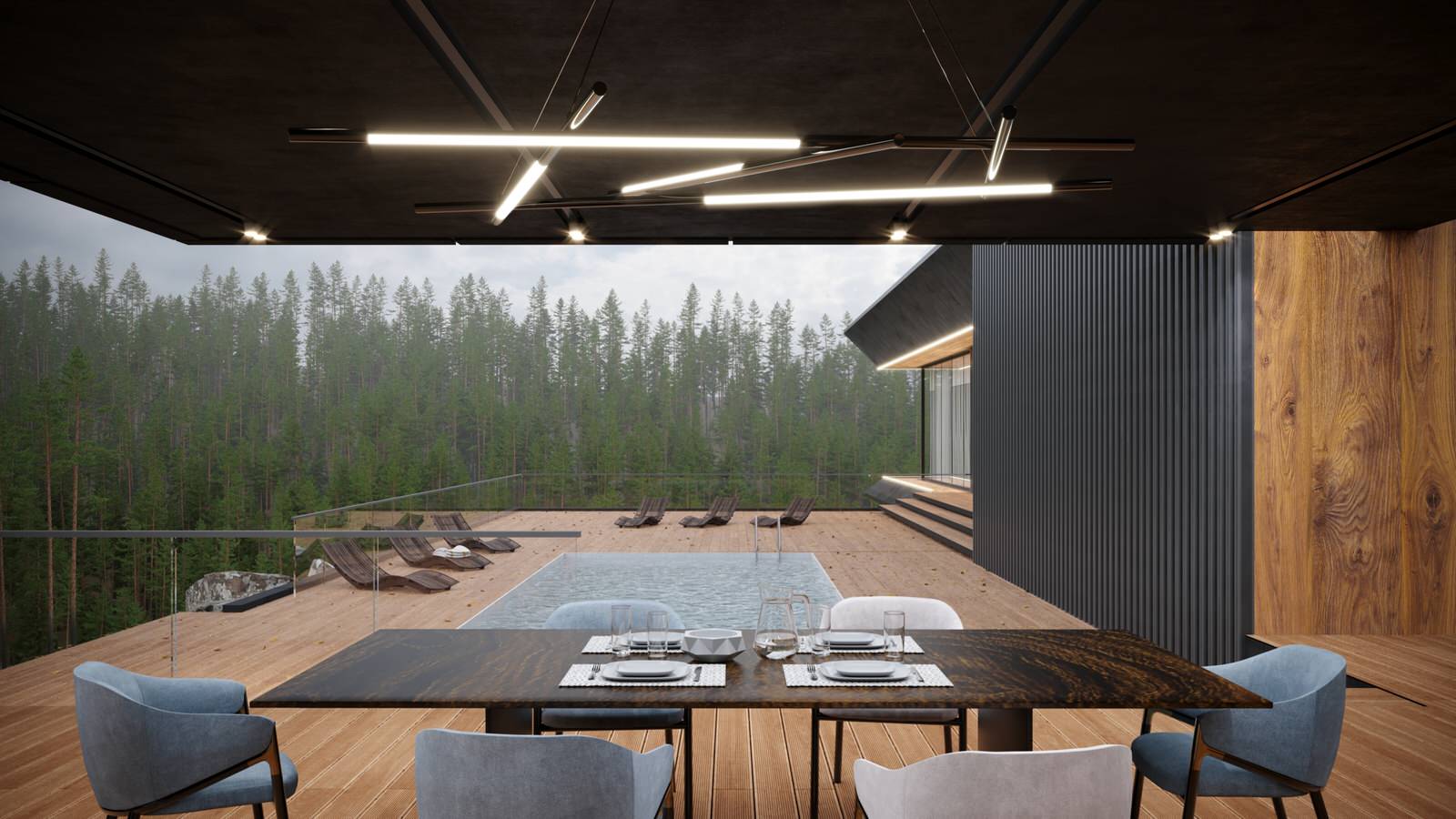 Дом на рельефе 550 м.кв