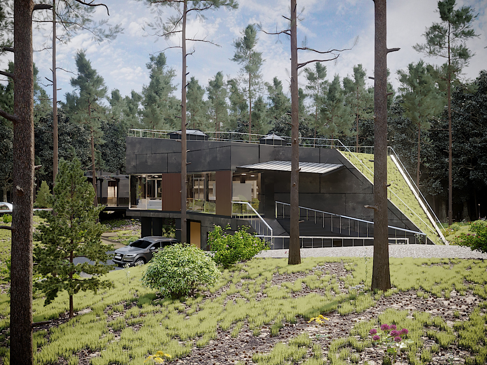 Проект частного дома в сосновом бору