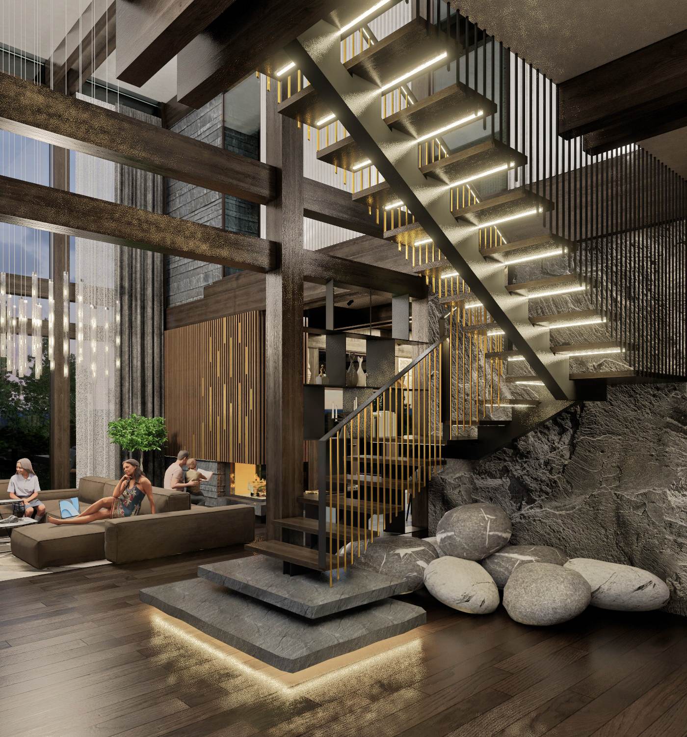 Living room/Stair hall (Forest line)