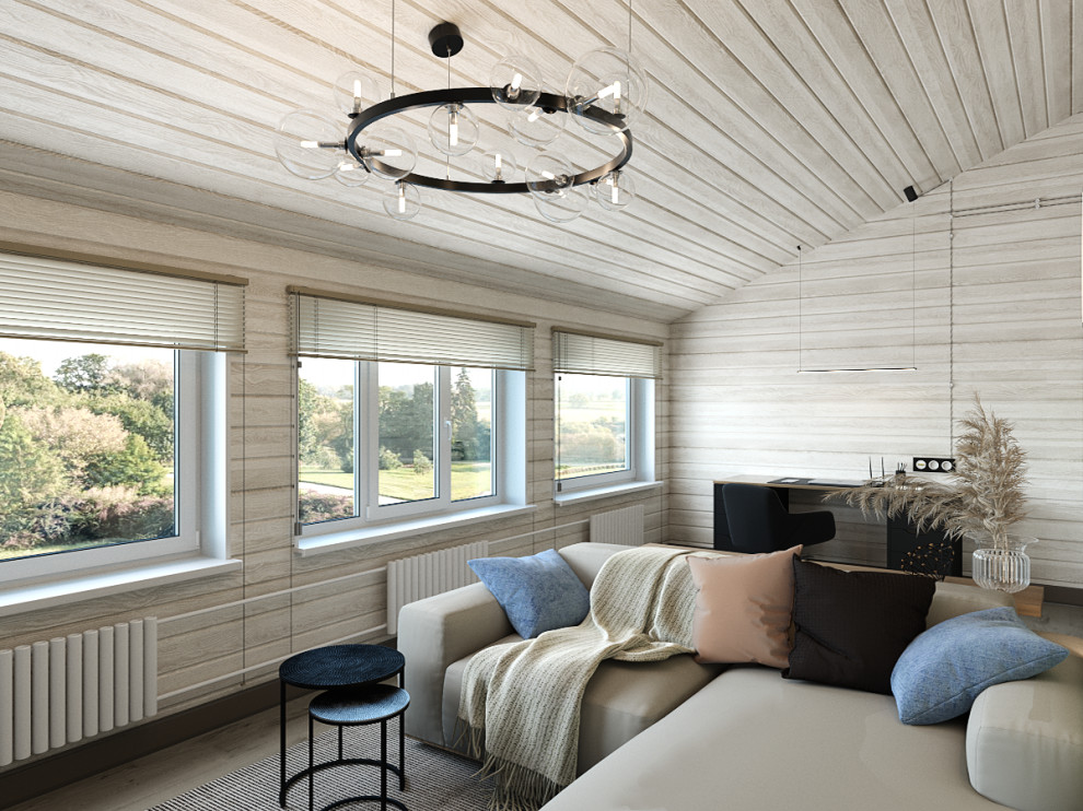 Небольшой загородный дом с мансардным этажом