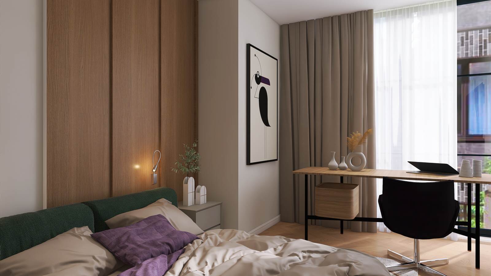 3 комнатная квартира в современном стиле для молодой семьи, Москва