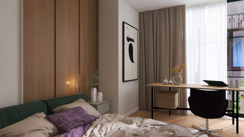 3 комнатная квартира в современном стиле для молодой семьи, Москва