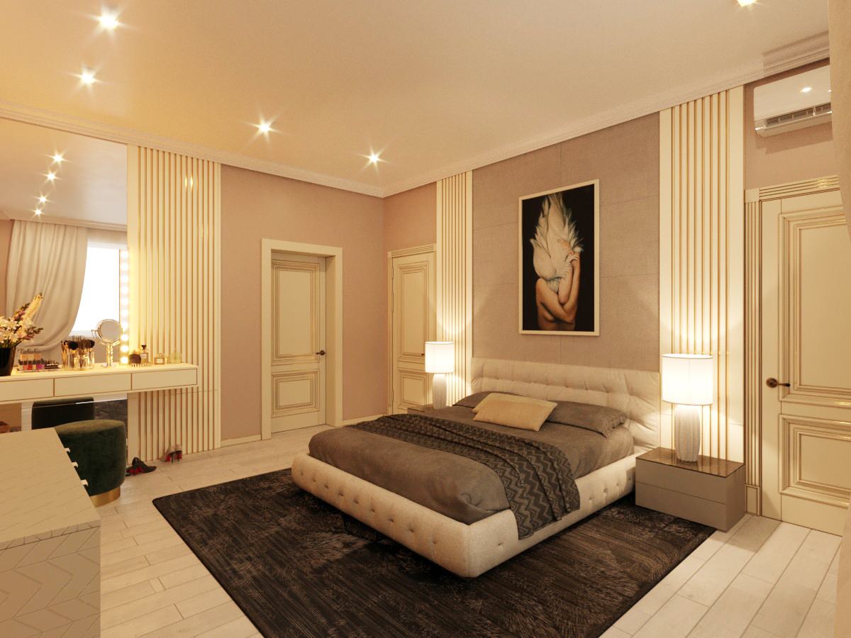 Спальная в частном доме площадью 250м2