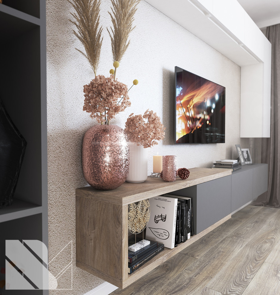 Стенка для гостиной в стиле минимализм