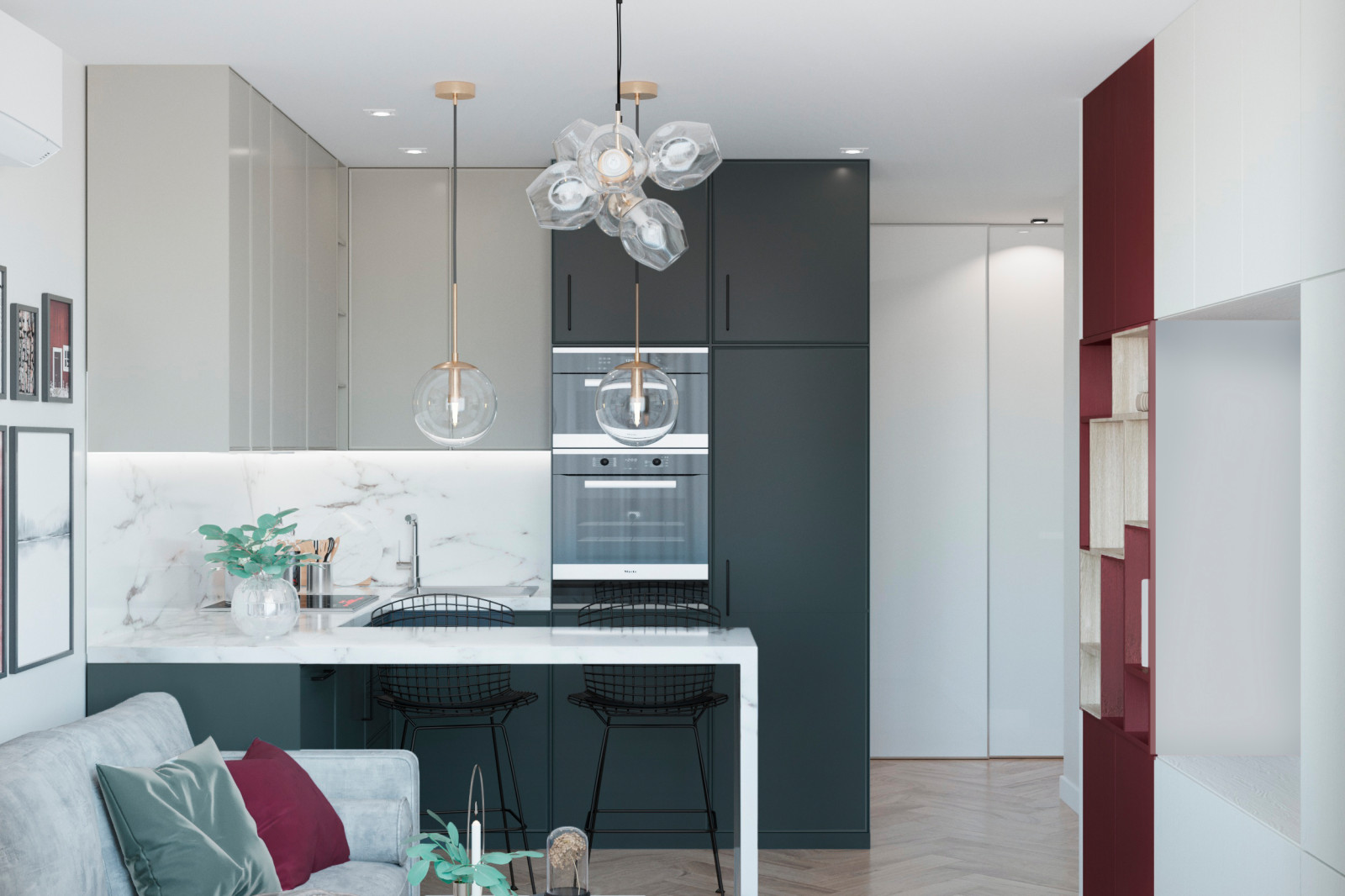 Дизайн-проект для молодой семьи в ЖК Лучи