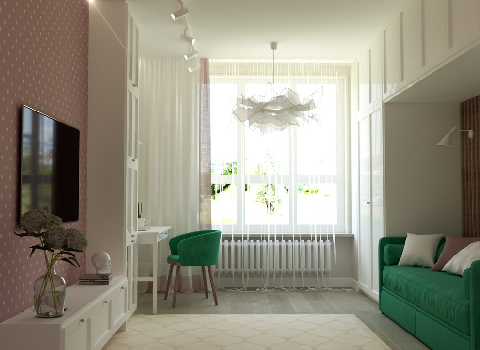 Обложка проекта: Квартира в оттенках серого и зеленого