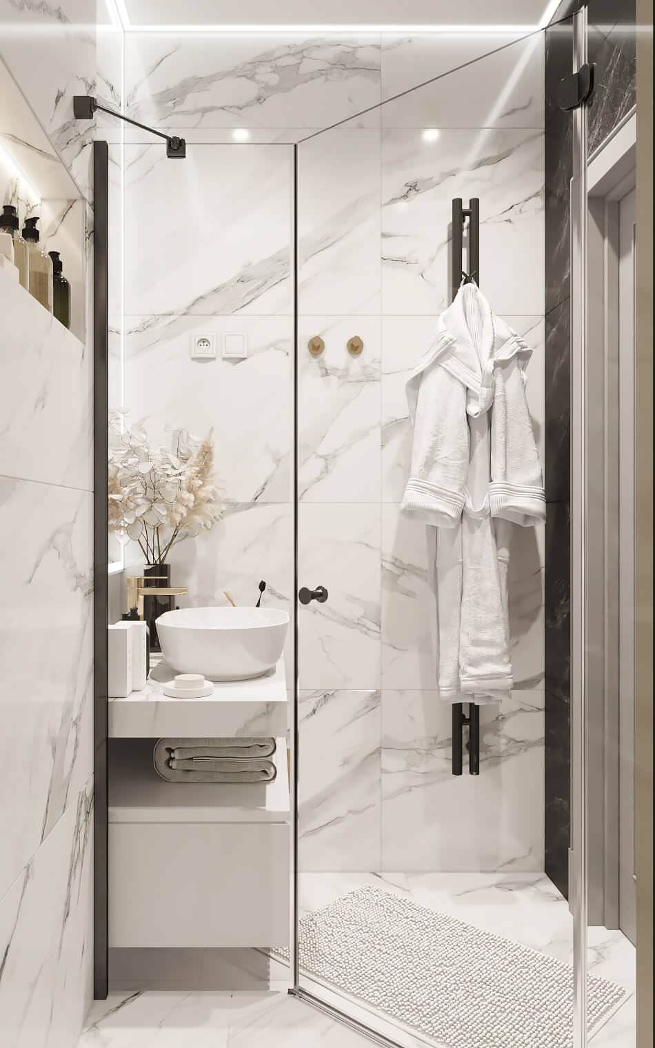 Душевая к классическом стиле