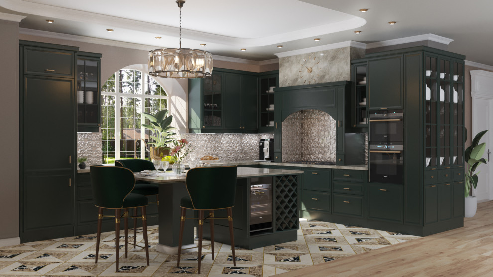 Обложка проекта: Дизайн кухни-гостиной классика