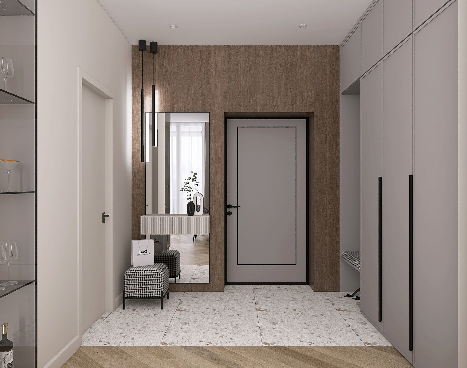 Современная кухня-гостиная (евродвушка)