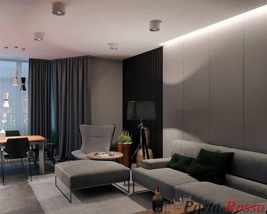 Apartment design in Loft style (64 sq.m)