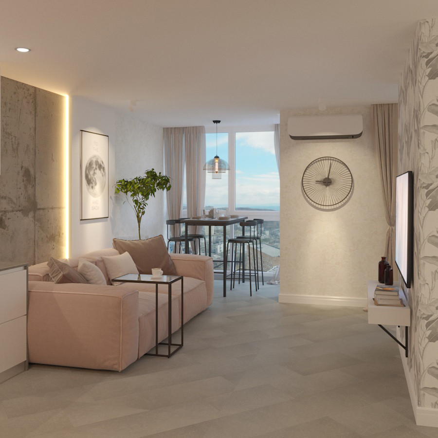 Квартира с бетонными стенами