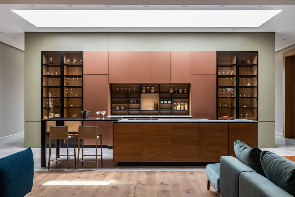 Обложка проекта: Кухня с медными фасадами