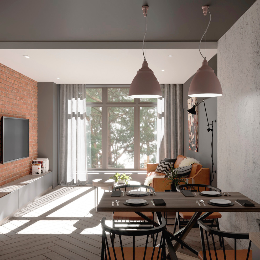 Кухня-гостиная в стиле лофт