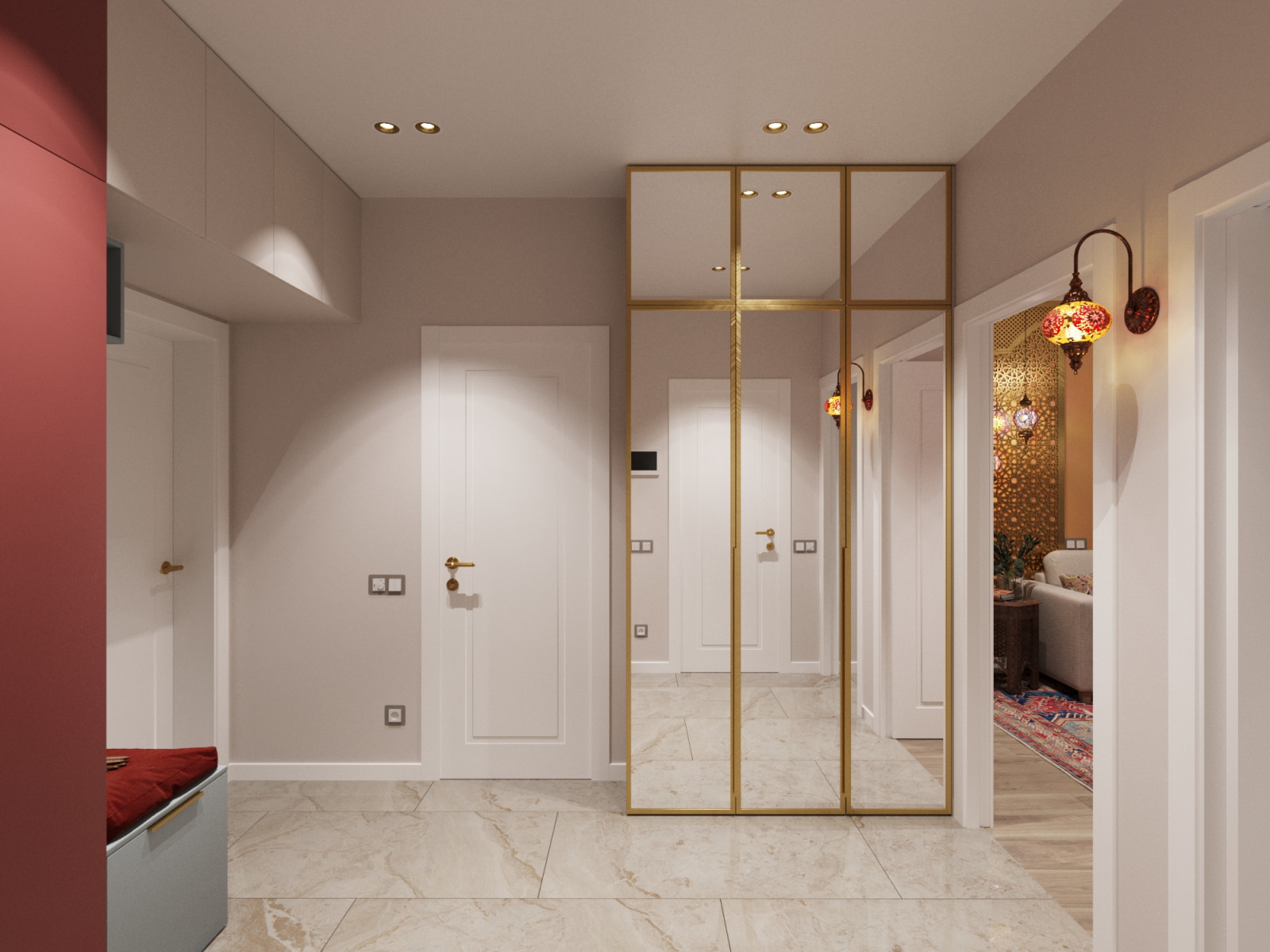 Дизайн проект - яркая двухкомнатная квартира 56 м2