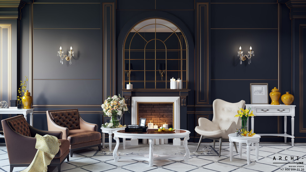 Обложка проекта: Гостиная в темных тонах