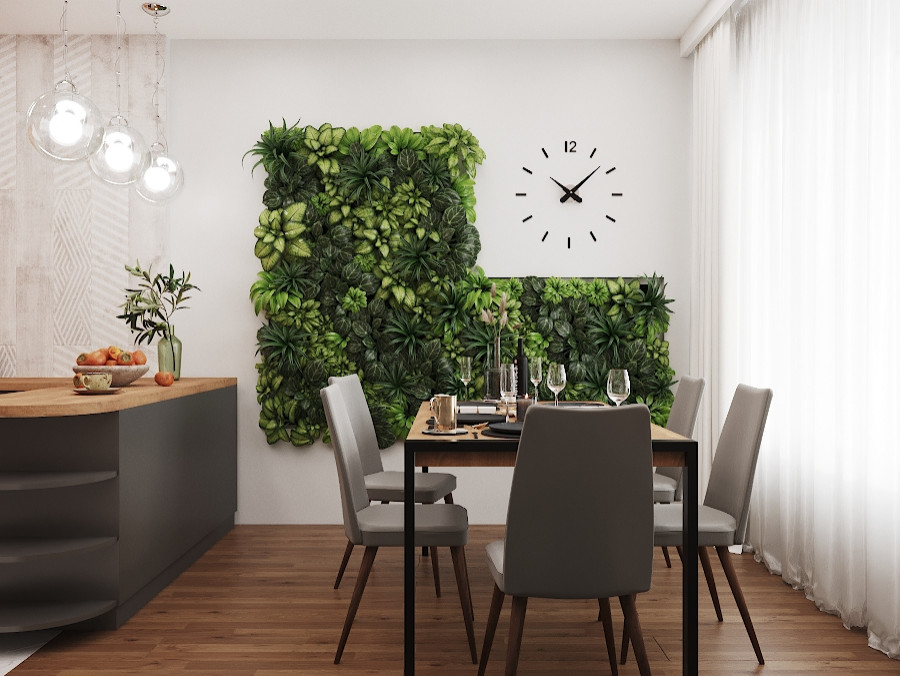 Интерьер квартиры в оранжево-сером