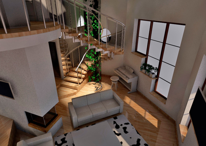 Обложка проекта: Общее пространство - прихожая, кухня, столовая, гостиная, лестница.