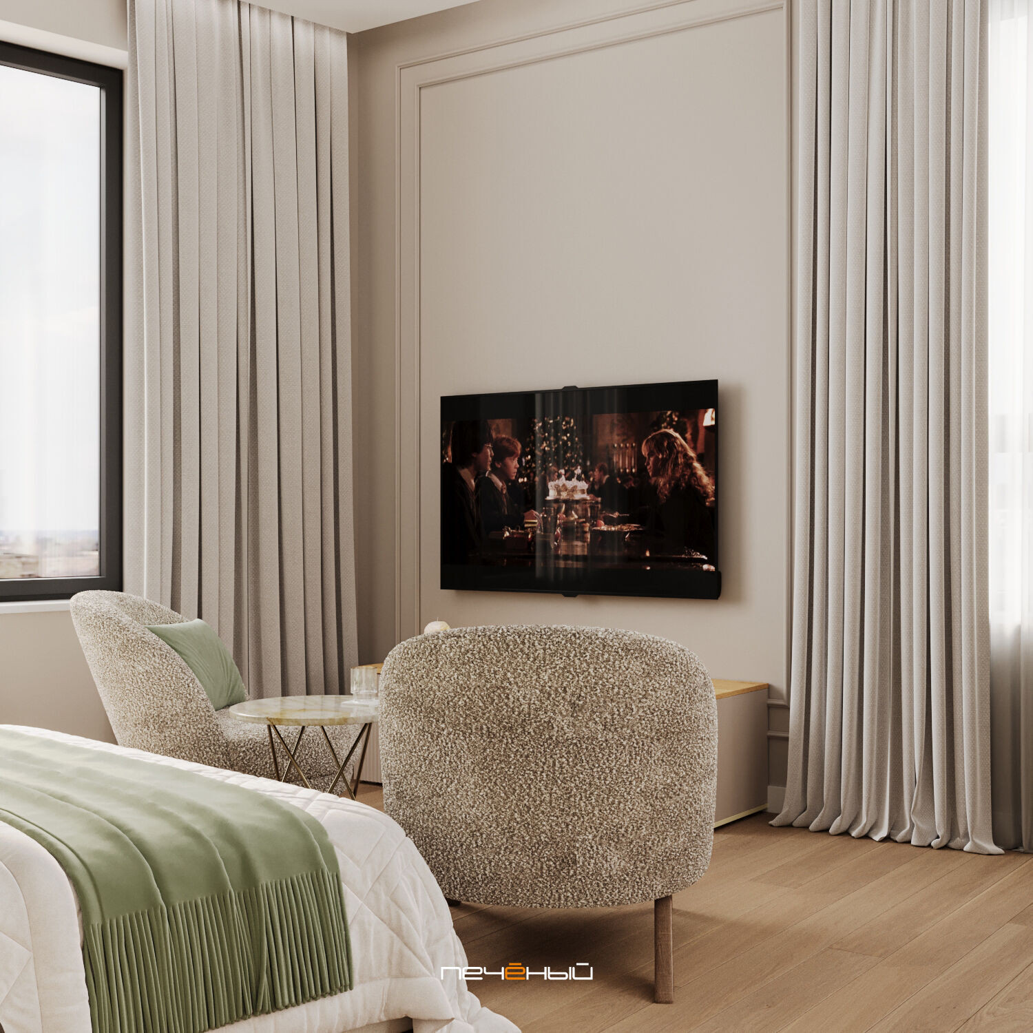 2025 Дизайн 2-комн. квартиры 75 м² в современном стиле, Москва, ЖК Foriver