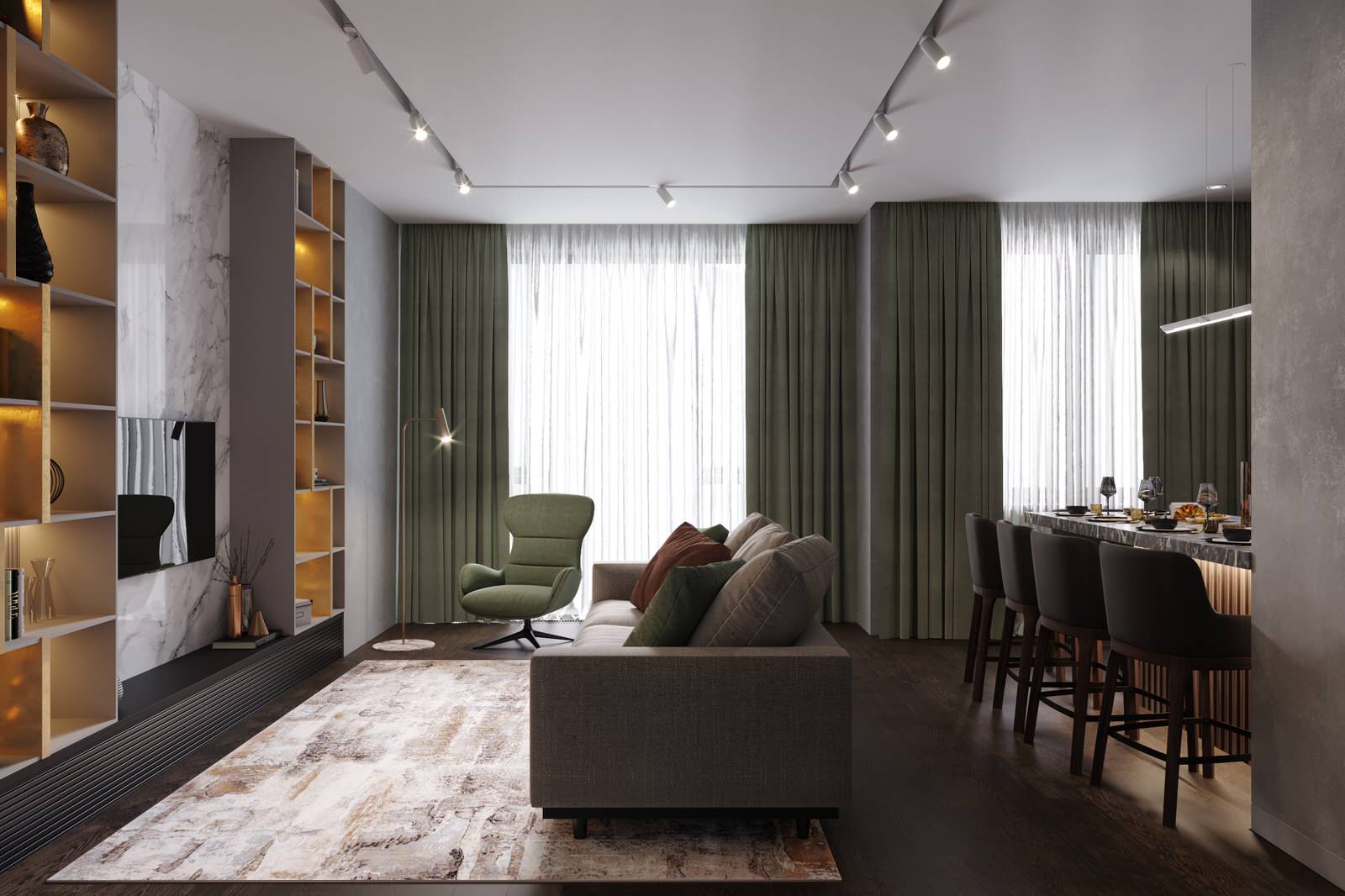 Квартира 110 кв. м. в современном стиле ЖК Red Side.